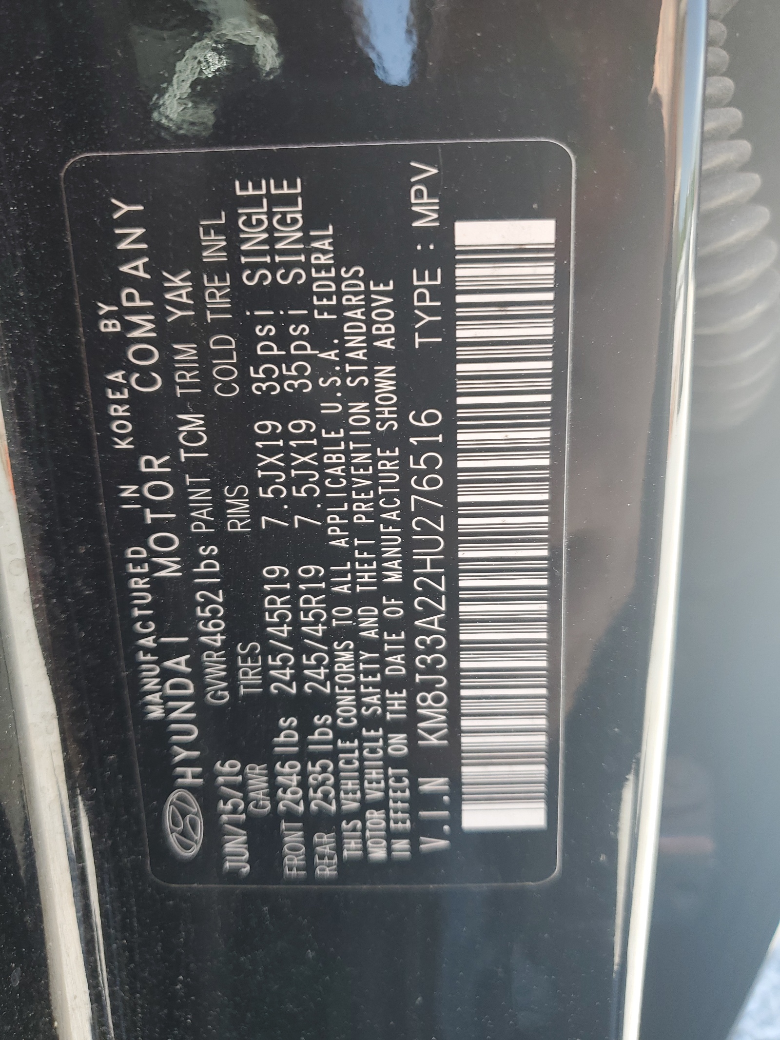 KM8J33A22HU276516 2017 Hyundai Tucson Limited