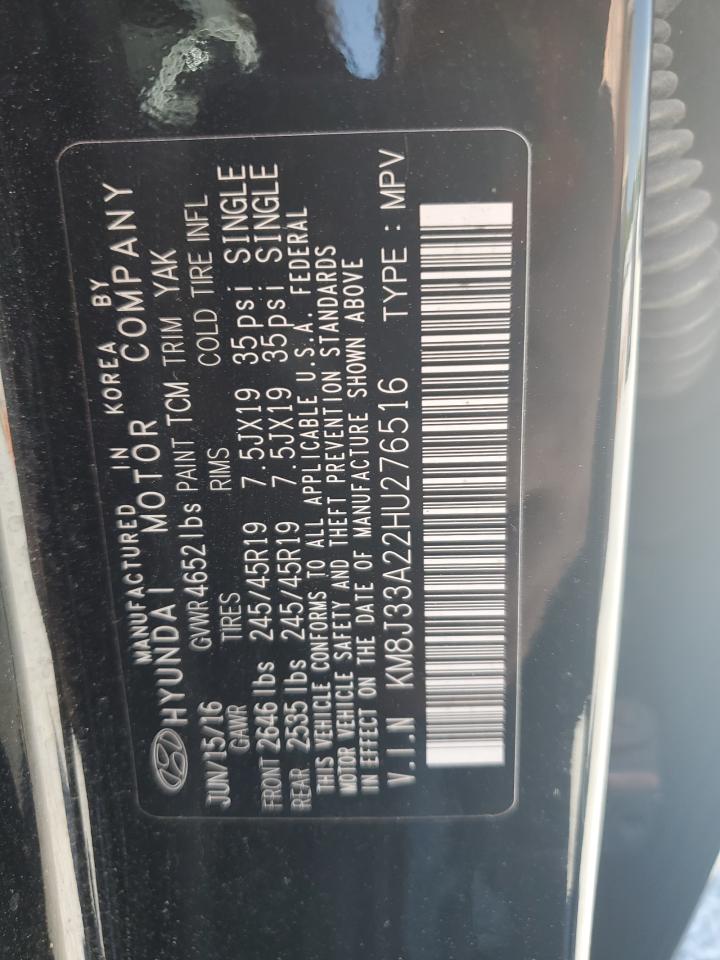 2017 Hyundai Tucson Limited VIN: KM8J33A22HU276516 Lot: 53339764