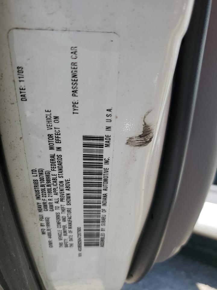 2004 Subaru Legacy L Special VIN: 4S3BE625047207930 Lot: 53242874