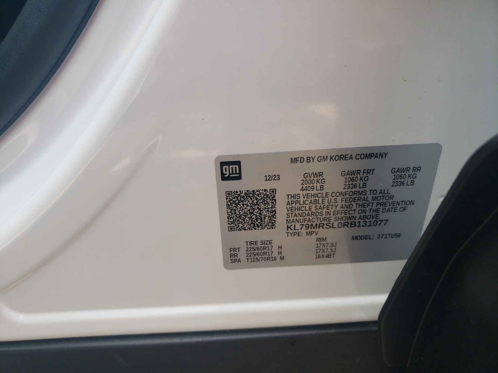 KL79MRSL0RB131077 2024 Chevrolet Trailblazer Lt