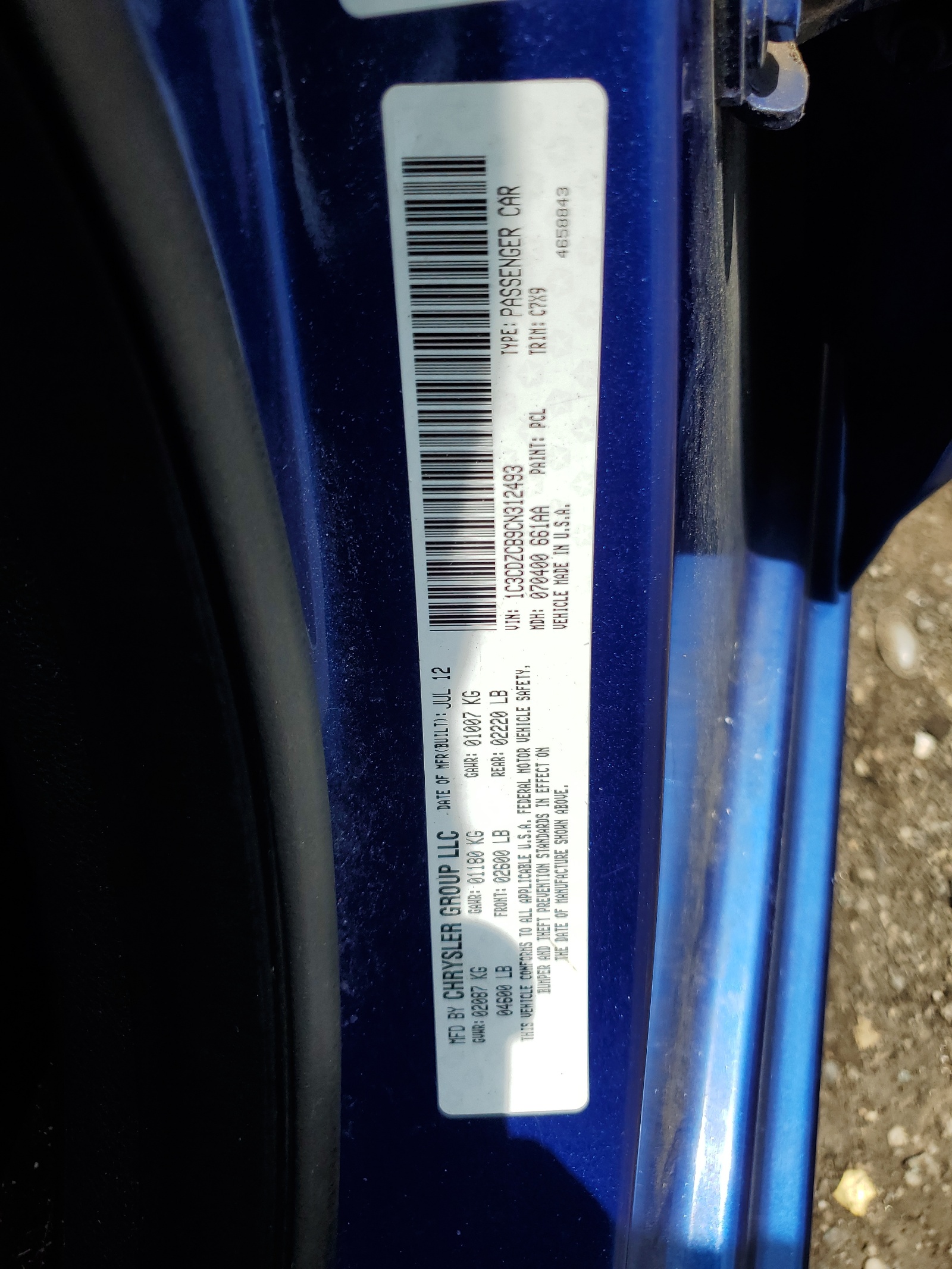 1C3CDZCB9CN312493 2012 Dodge Avenger Sxt