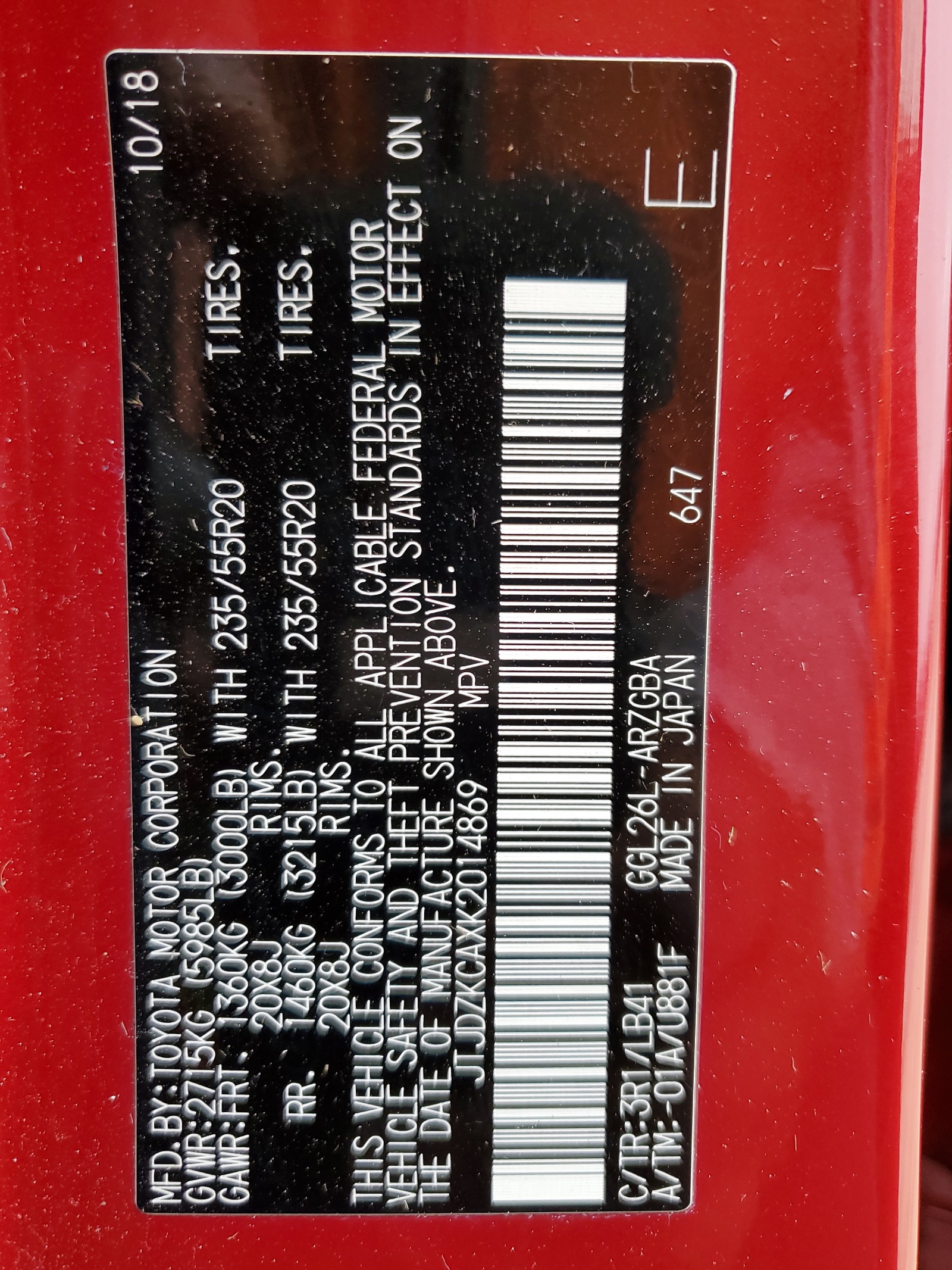 JTJDZKCAXK2014869 2019 Lexus Rx 350 L