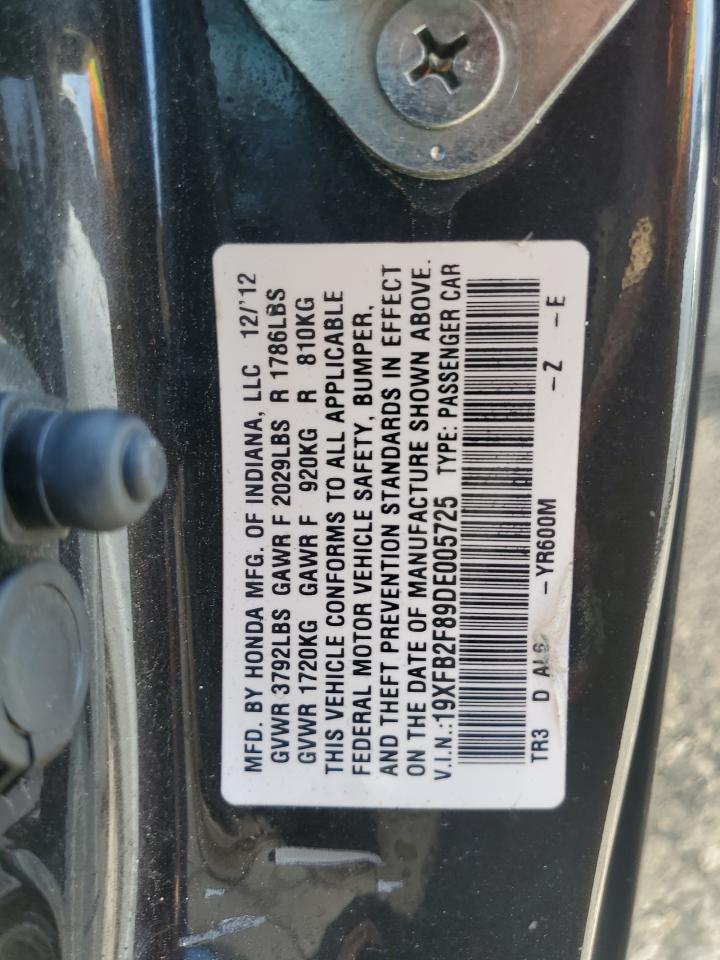 2013 Honda Civic Ex VIN: 19XFB2F89DE005725 Lot: 56214064