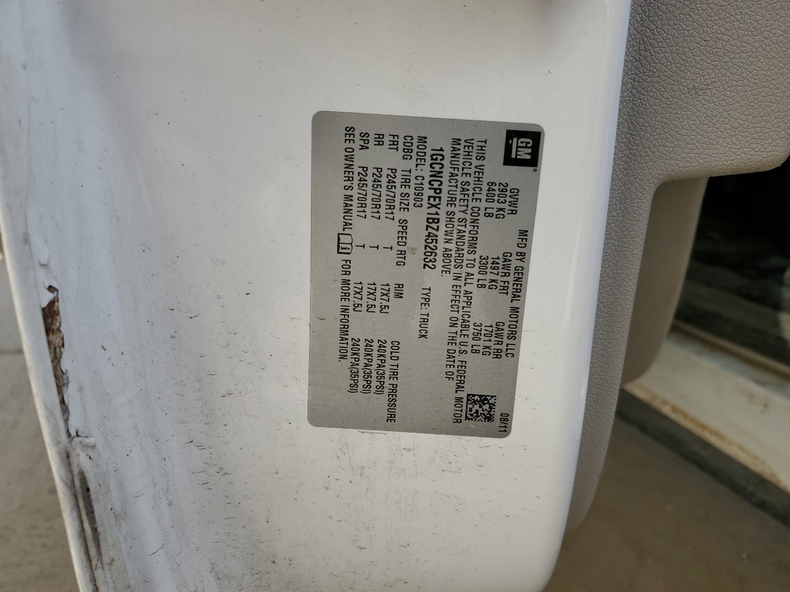 1GCNCPEX1BZ452632 2011 Chevrolet Silverado C1500