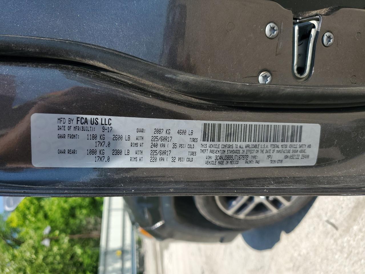 2018 Jeep Compass Latitude VIN: 3C4NJDBB9JT167972 Lot: 55652574