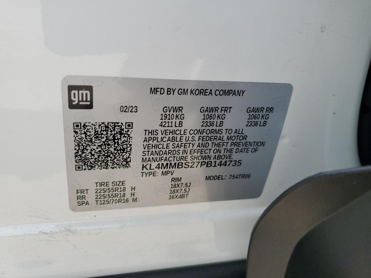 2023 Buick Encore Gx Preferred VIN: KL4MMBS27PB144735 Lot: 55628074