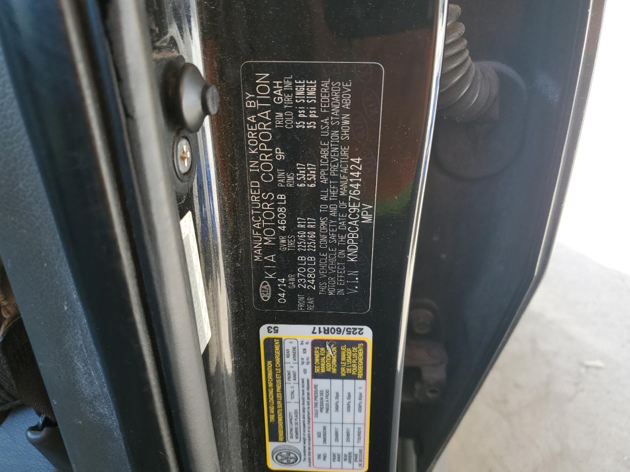 2014 Kia Sportage Lx VIN: KNDPBCAC9E7641424 Lot: 55465984