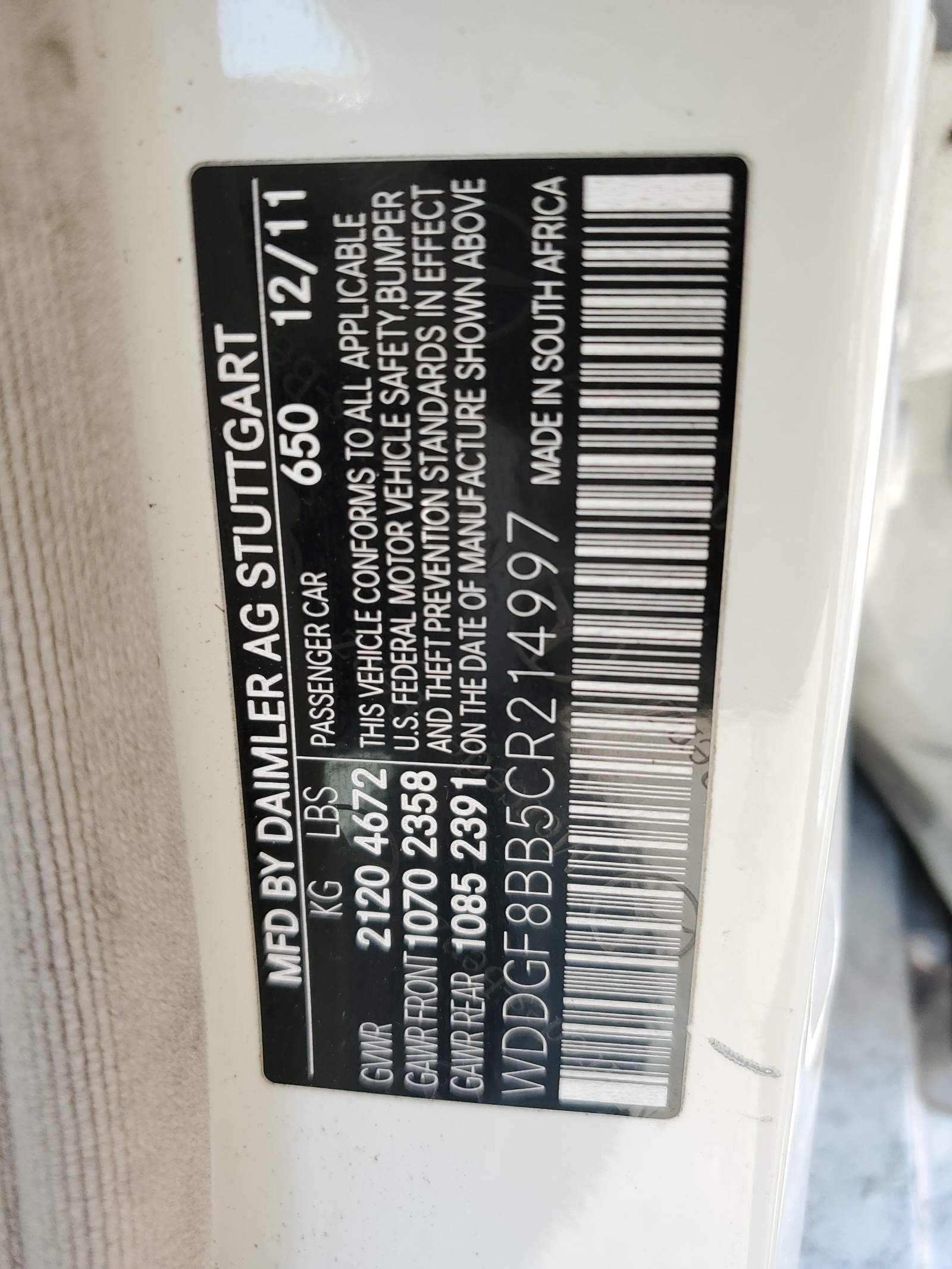 WDDGF8BB5CR214997 2012 Mercedes-Benz C 300 4Matic