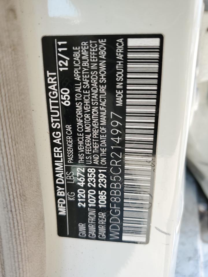 2012 Mercedes-Benz C 300 4Matic VIN: WDDGF8BB5CR214997 Lot: 54734514