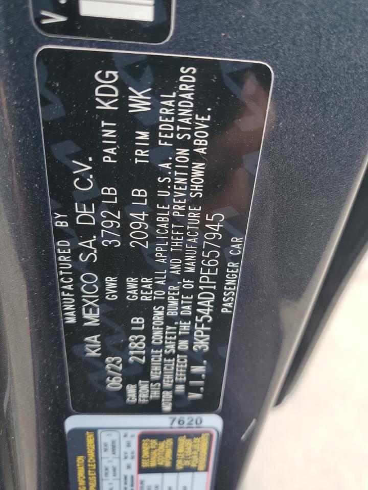 2023 Kia Forte Gt Line VIN: 3KPF54AD1PE657945 Lot: 56375014