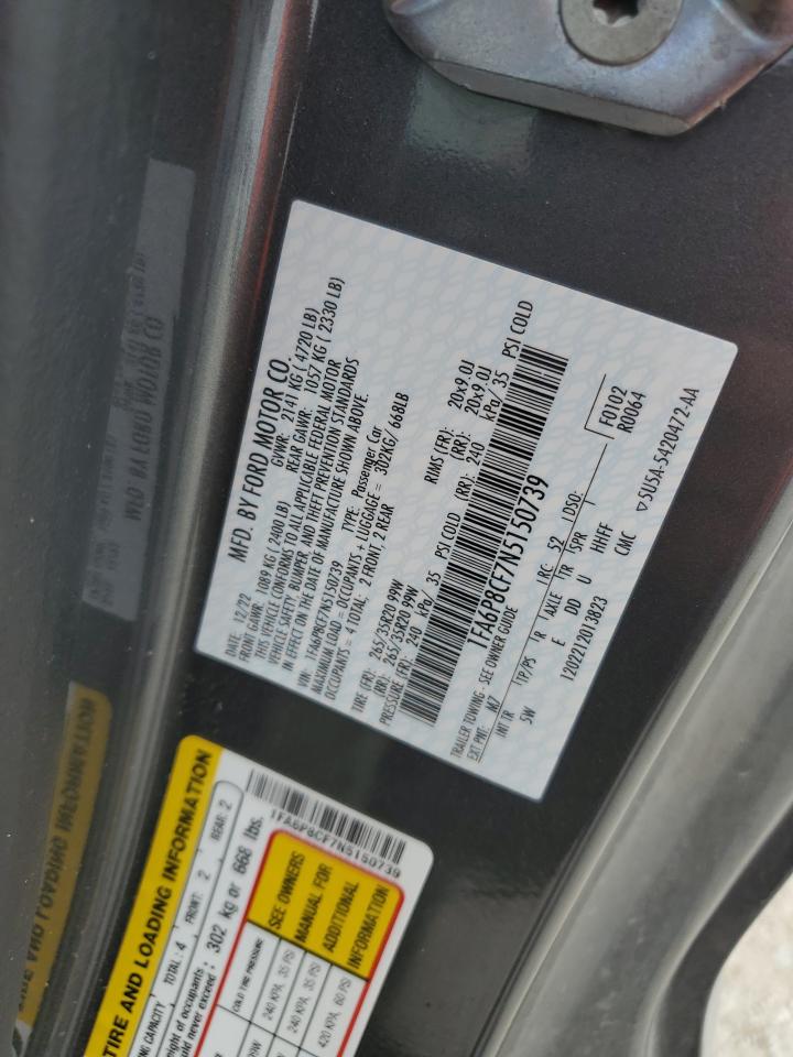 2022 Ford Mustang Gt VIN: 1FA6P8CF7N5150739 Lot: 55750464