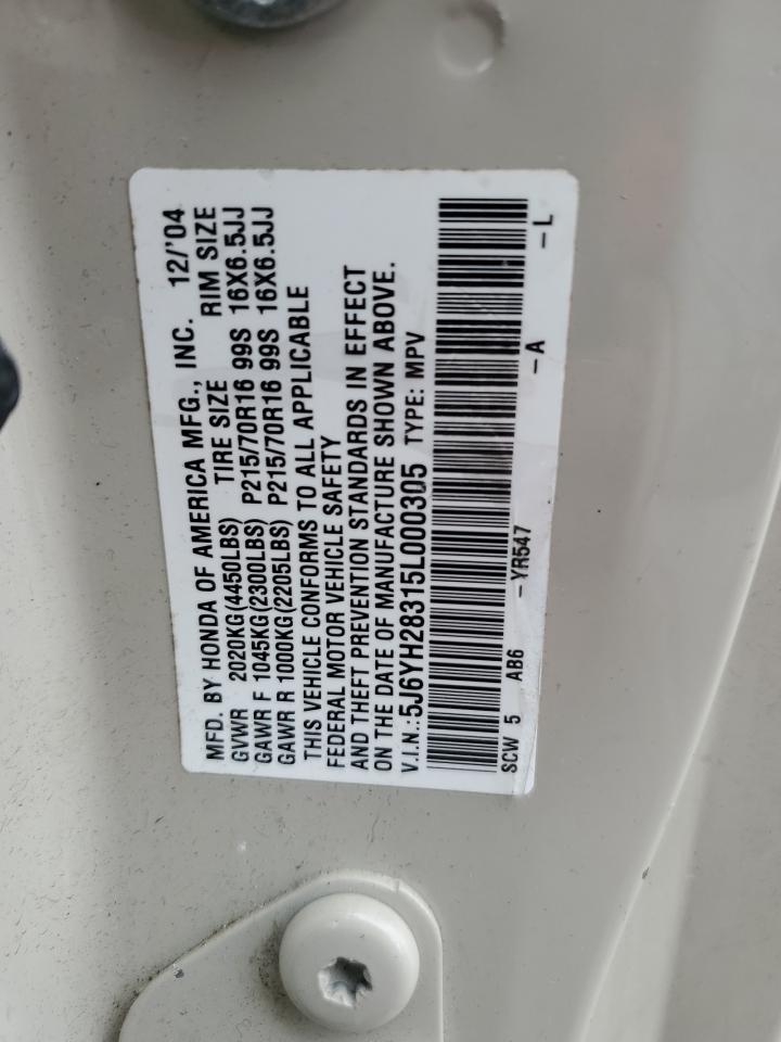 2005 Honda Element Lx VIN: 5J6YH28315L000305 Lot: 56949244