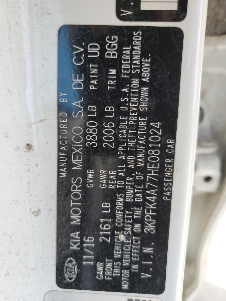 2017 Kia Forte Lx VIN: 3KPFK4A77HE081024 Lot: 55605704