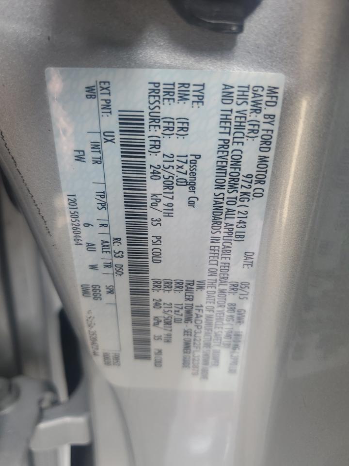 2015 Ford Focus Titanium VIN: 1FADP3J22FL323879 Lot: 56252274