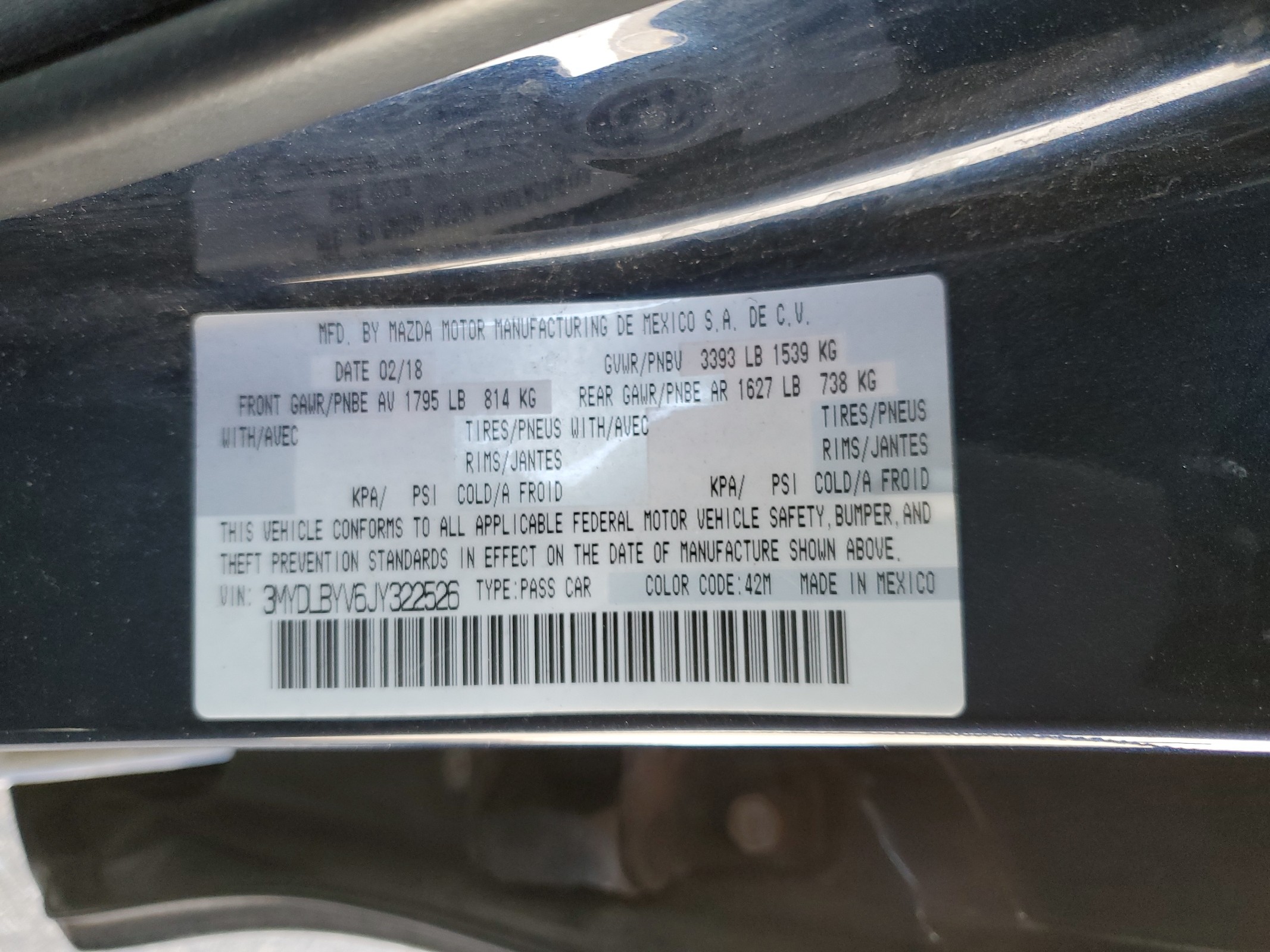 3MYDLBYV6JY322526 2018 Toyota Yaris Ia