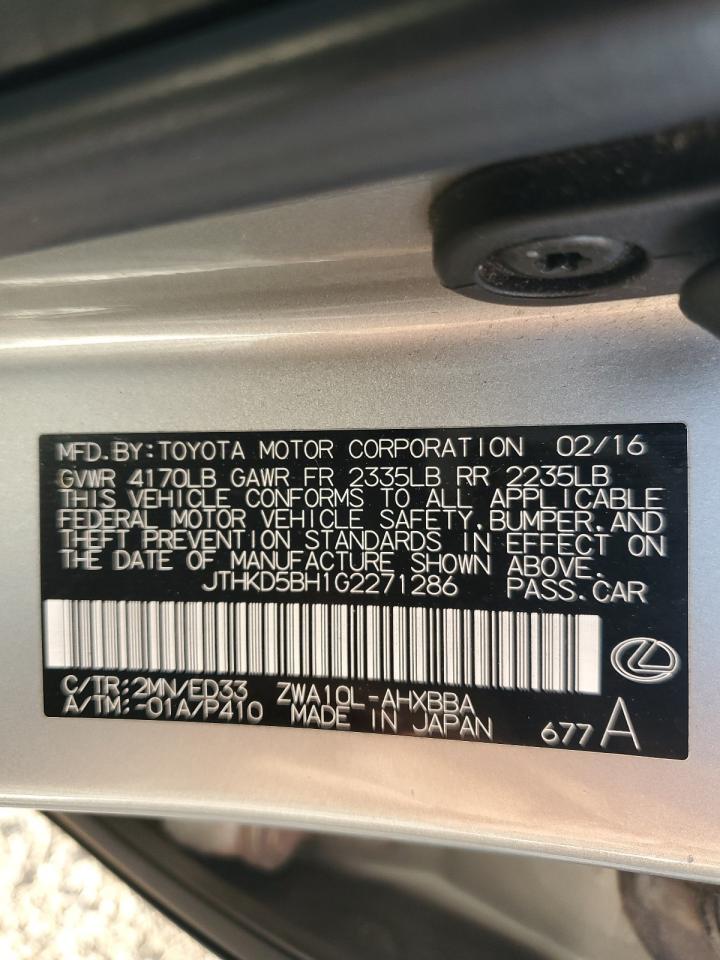 JTHKD5BH1G2271286 2016 Lexus Ct 200