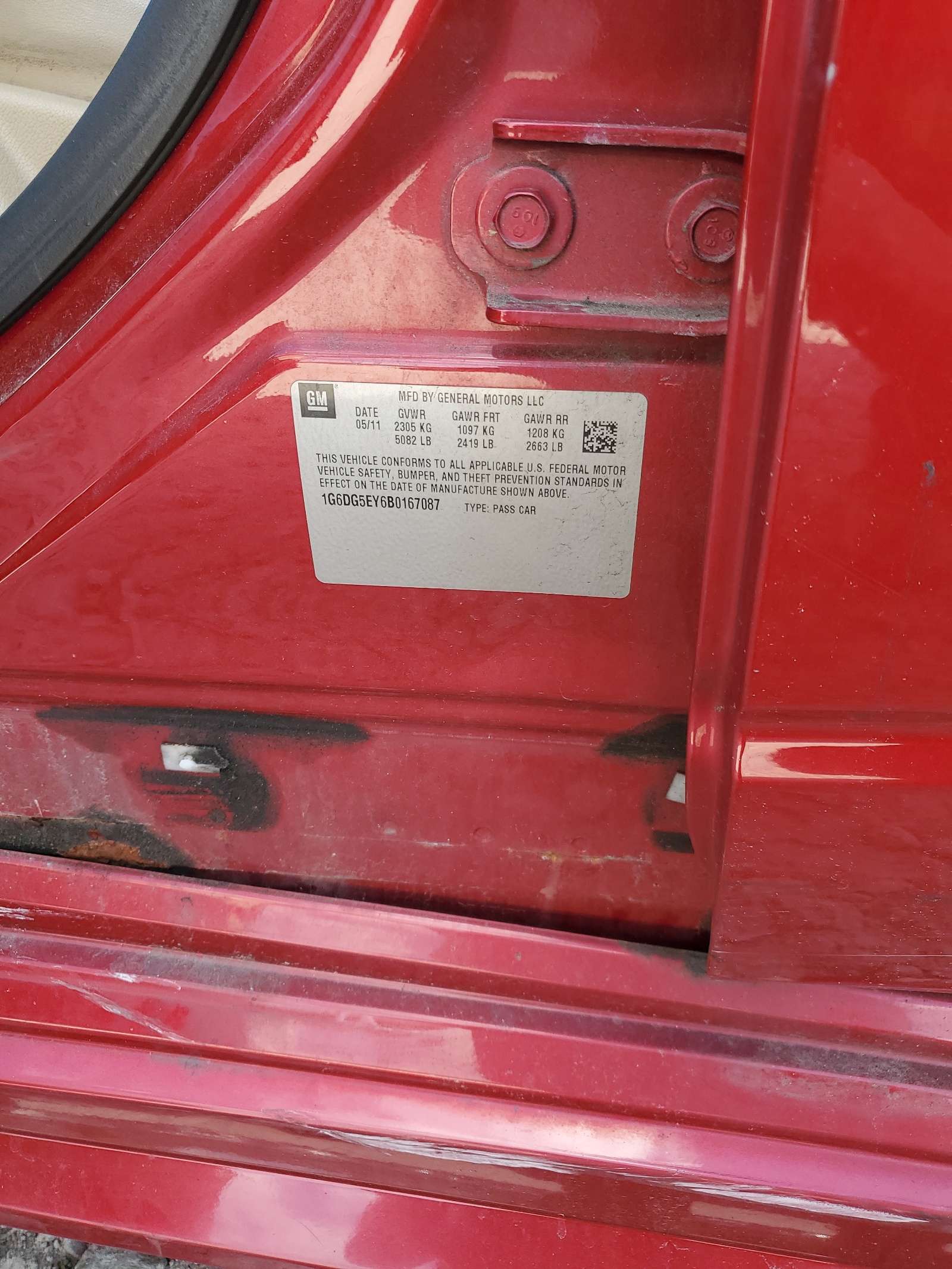 1G6DG5EY6B0167087 2011 Cadillac Cts Luxury Collection