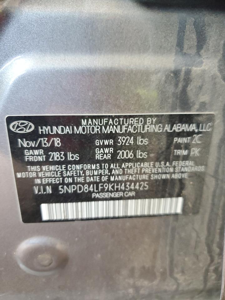 5NPD84LF9KH434425 2019 Hyundai Elantra Sel