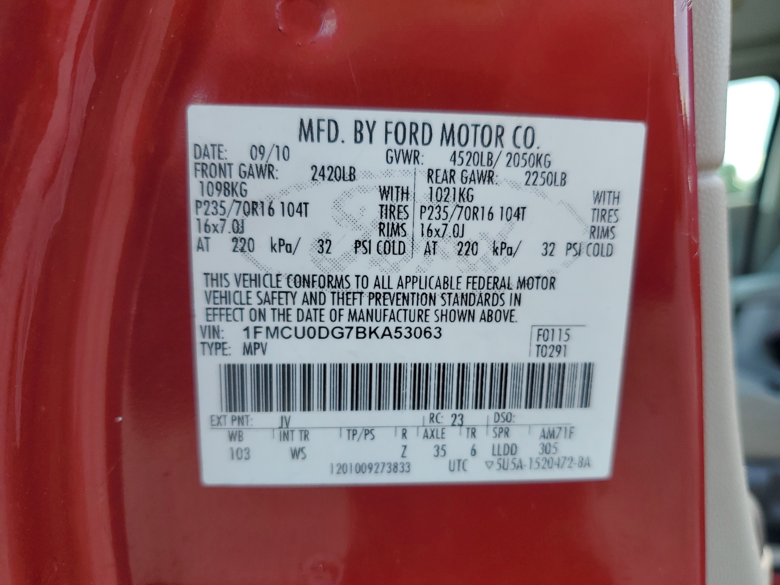 1FMCU0DG7BKA53063 2011 Ford Escape Xlt