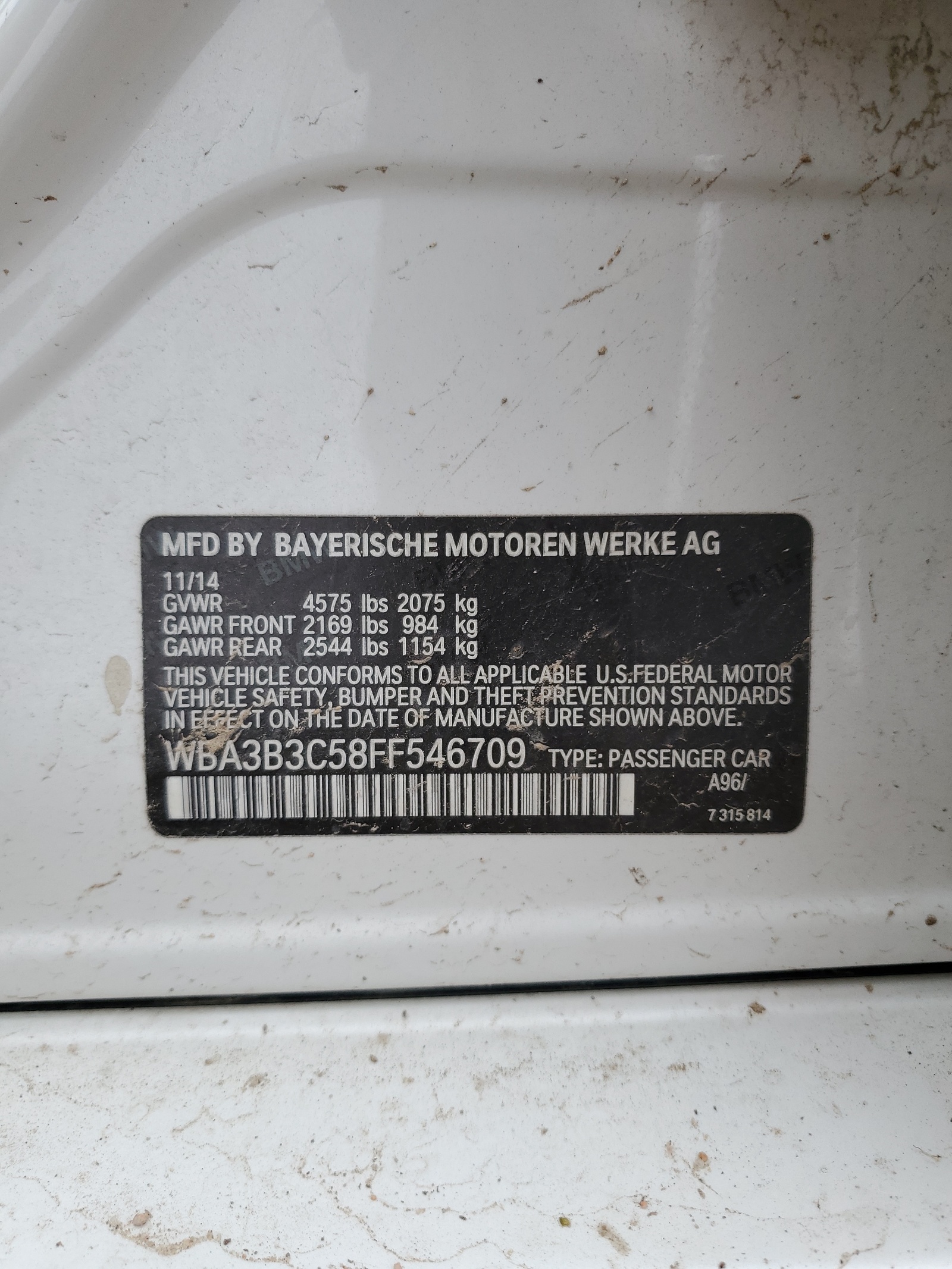 WBA3B3C58FF546709 2015 BMW 328 Xi