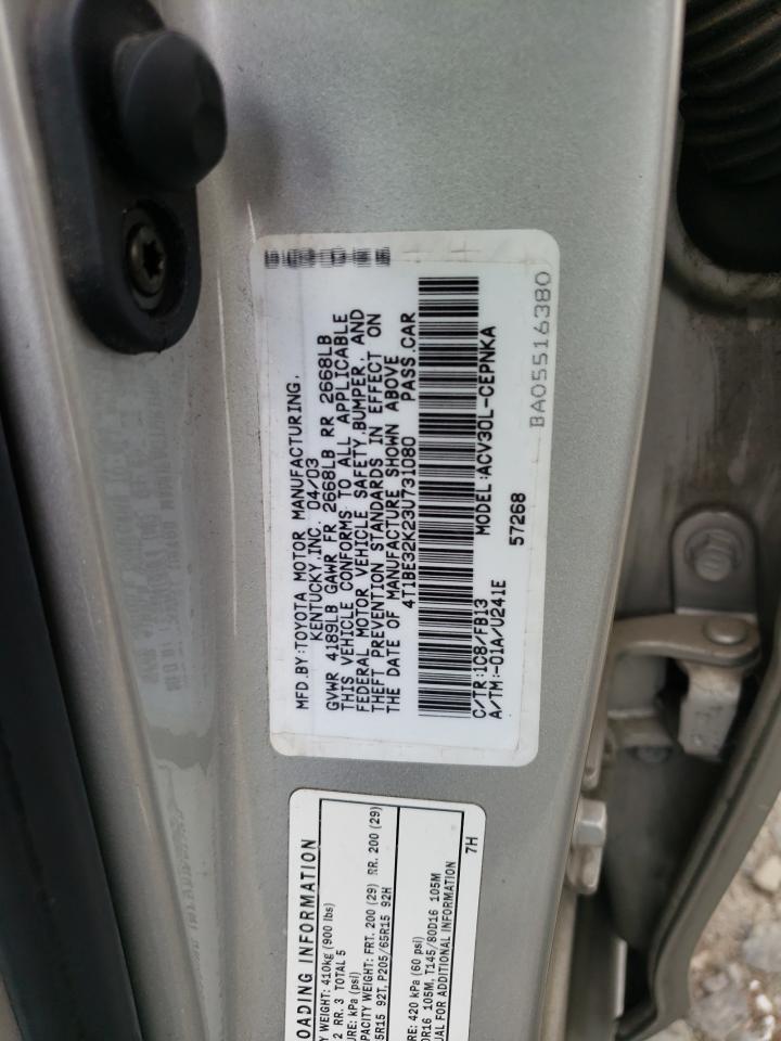 4T1BE32K23U731080 2003 Toyota Camry Le