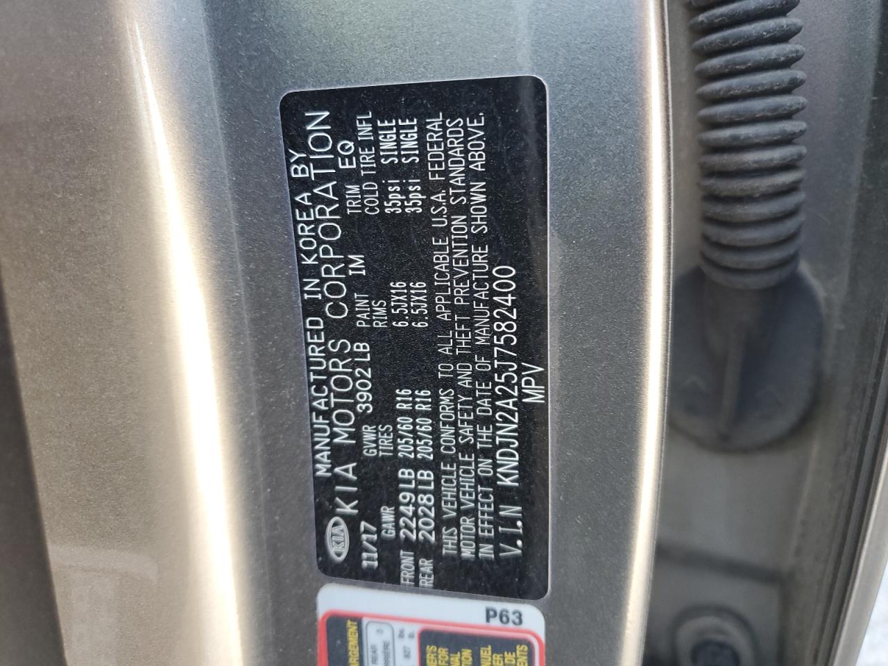 2018 Kia Soul VIN: KNDJN2A25J7582400 Lot: 53301484