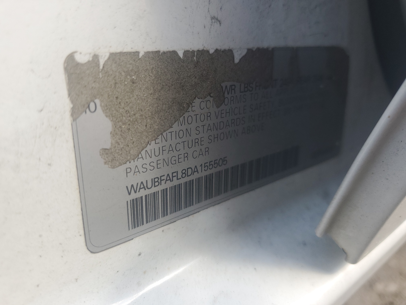 WAUBFAFL8DA155505 2013 Audi A4 Premium