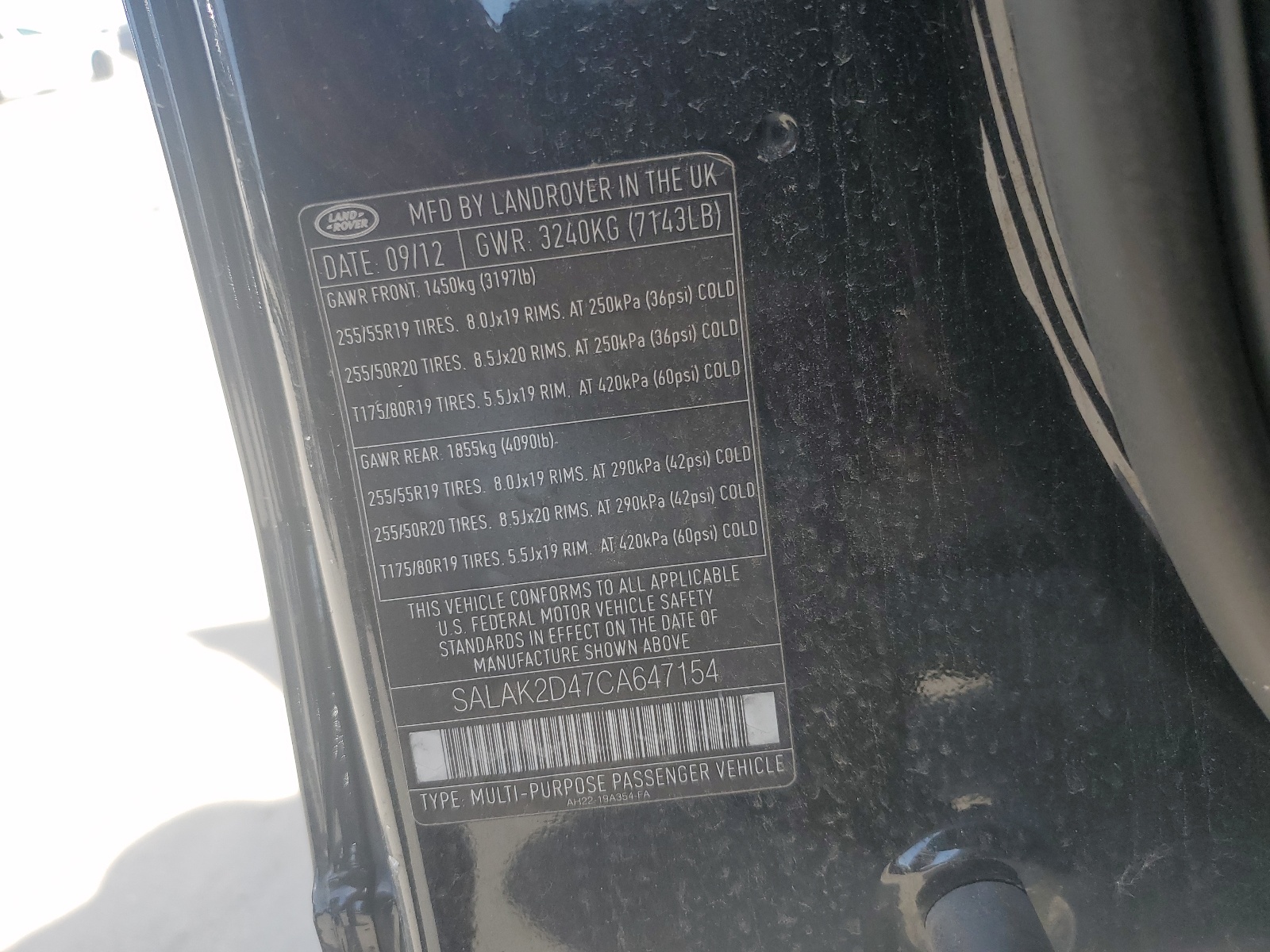 SALAK2D47CA647154 2012 Land Rover Lr4 Hse Luxury