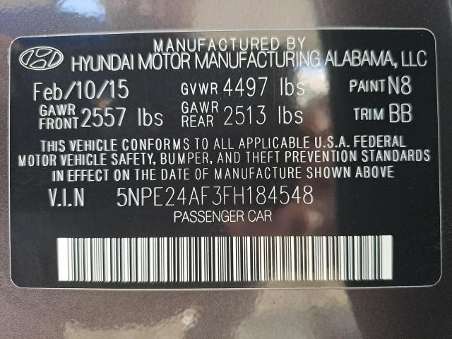 5NPE24AF3FH184548 - 2015 HYUNDAI SONATA - #56741324
