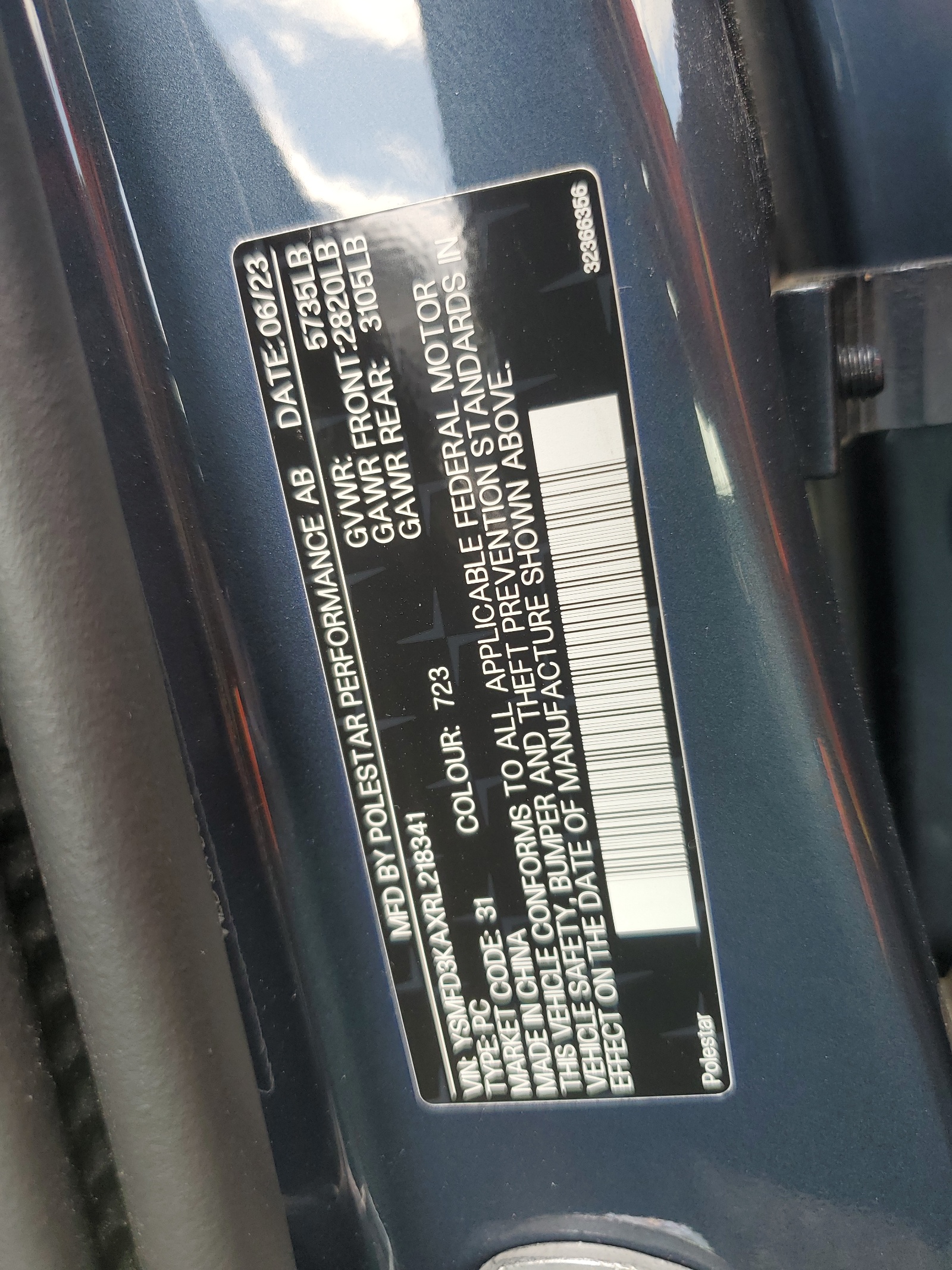 YSMFD3KAXRL218341 2024 Polestar 2