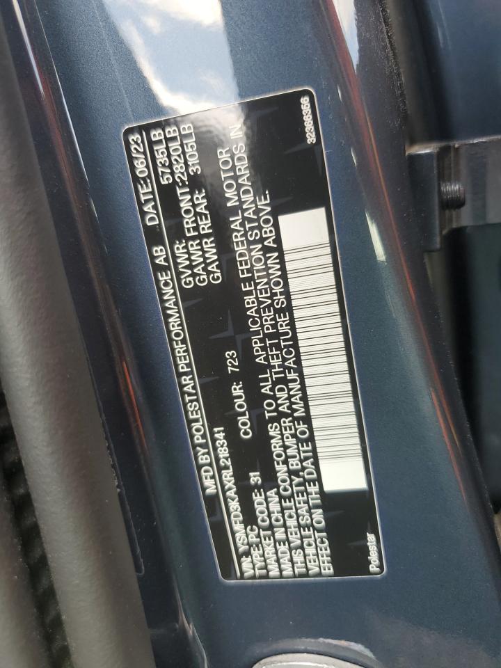 2024 Polestar 2 VIN: YSMFD3KAXRL218341 Lot: 56100974