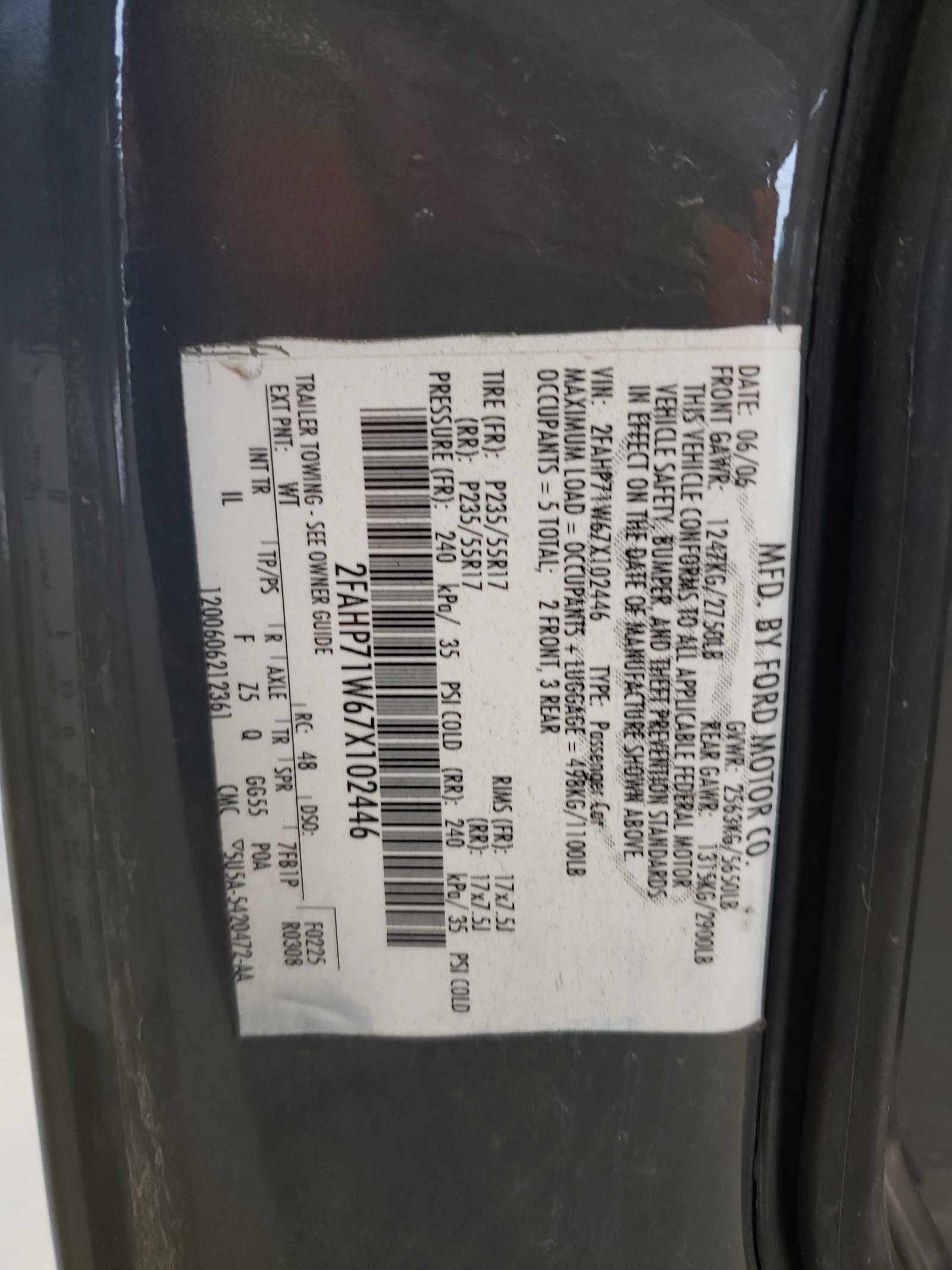 2FAHP71W67X102446 2007 Ford Crown Victoria Police Interceptor