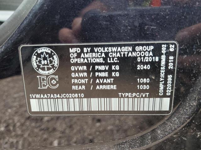 2018 VOLKSWAGEN PASSAT S