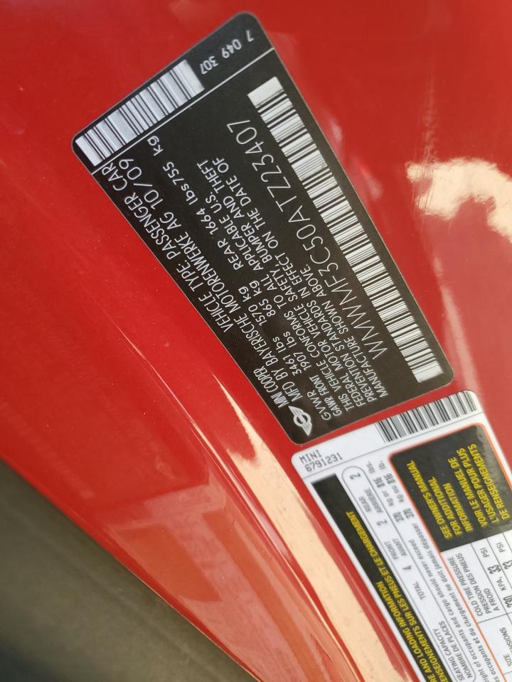 2010 Mini Cooper VIN: WMWMF3C50ATZ23407 Lot: 53531494