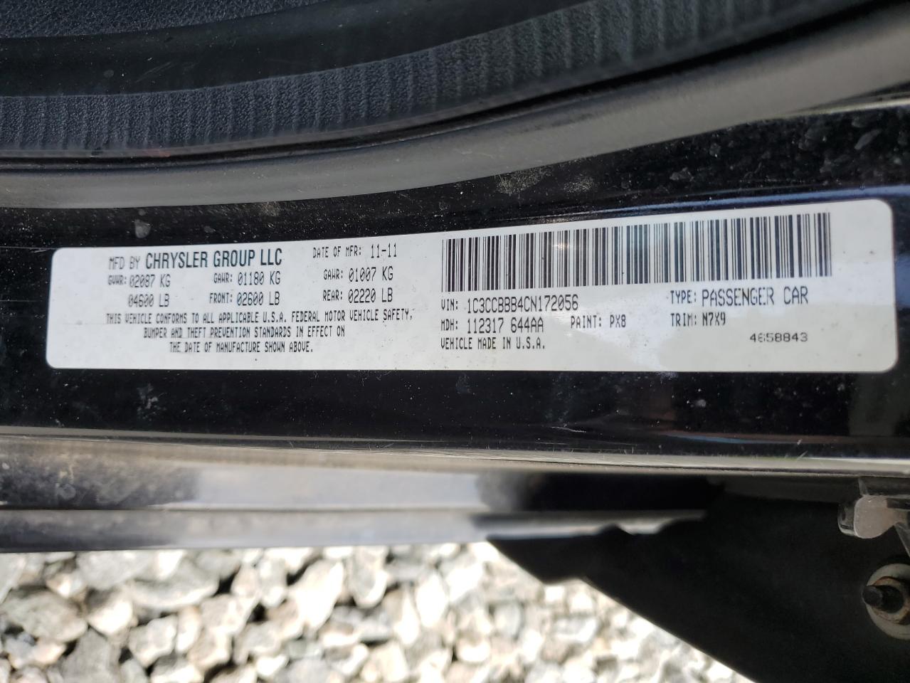 2012 Chrysler 200 Touring VIN: 1C3CCBBB4CN172056 Lot: 55909424