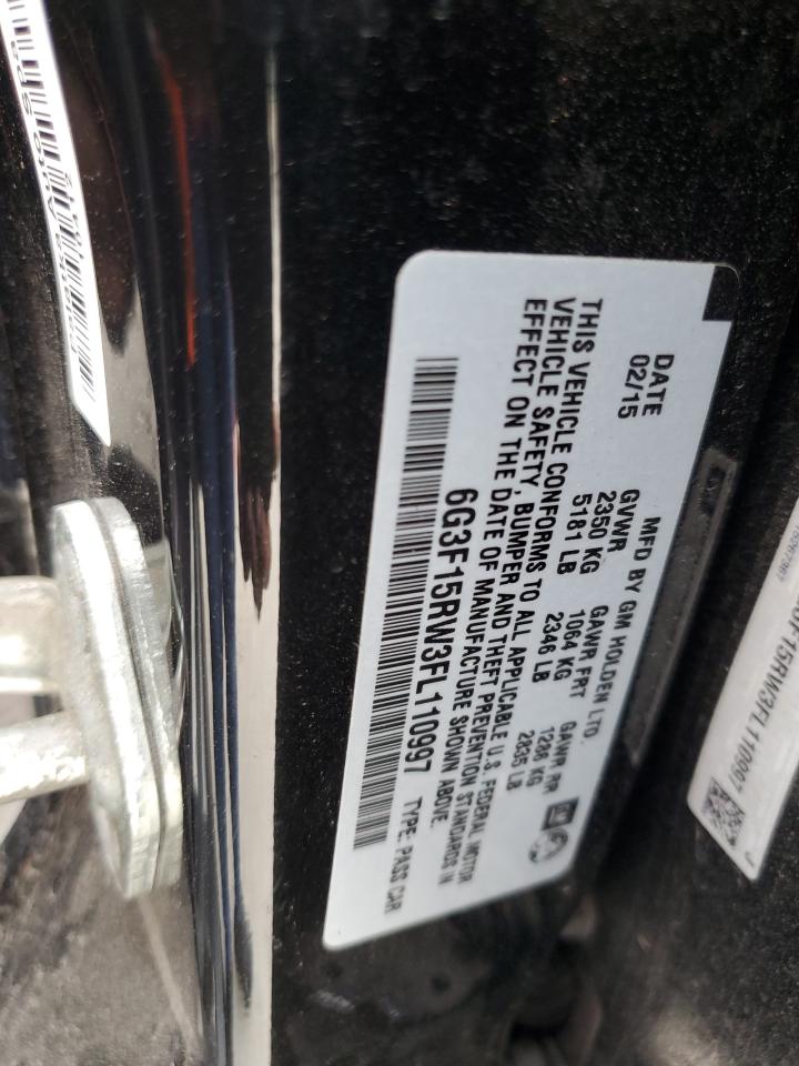 2015 Chevrolet Ss VIN: 6G3F15RW3FL110997 Lot: 56004004