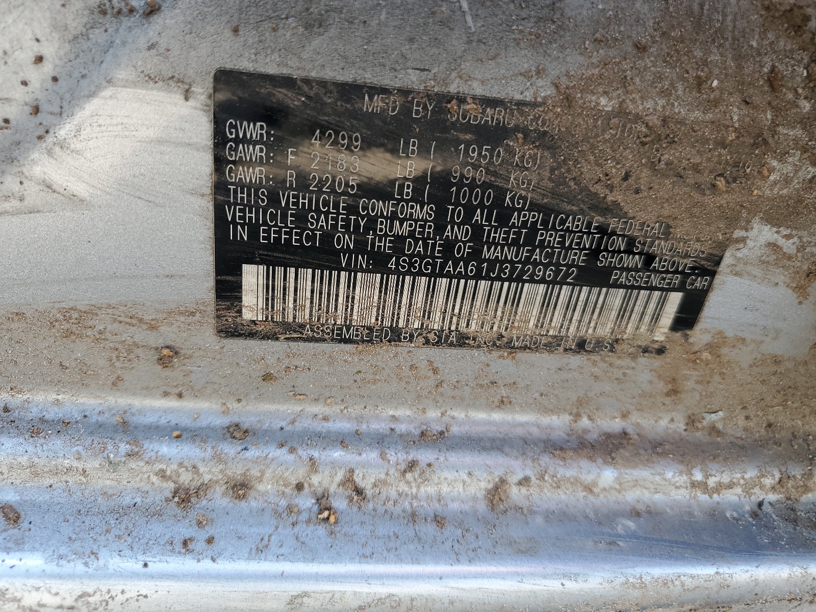 4S3GTAA61J3729672 2018 Subaru Impreza