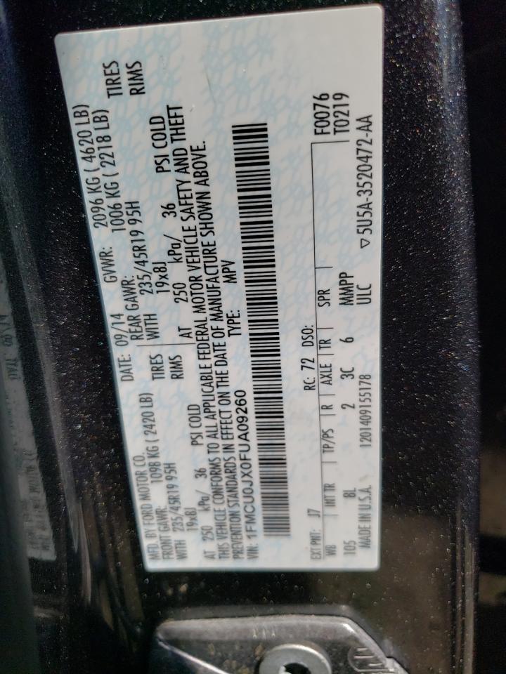 2015 Ford Escape Titanium VIN: 1FMCU0JX0FUA09260 Lot: 54616854