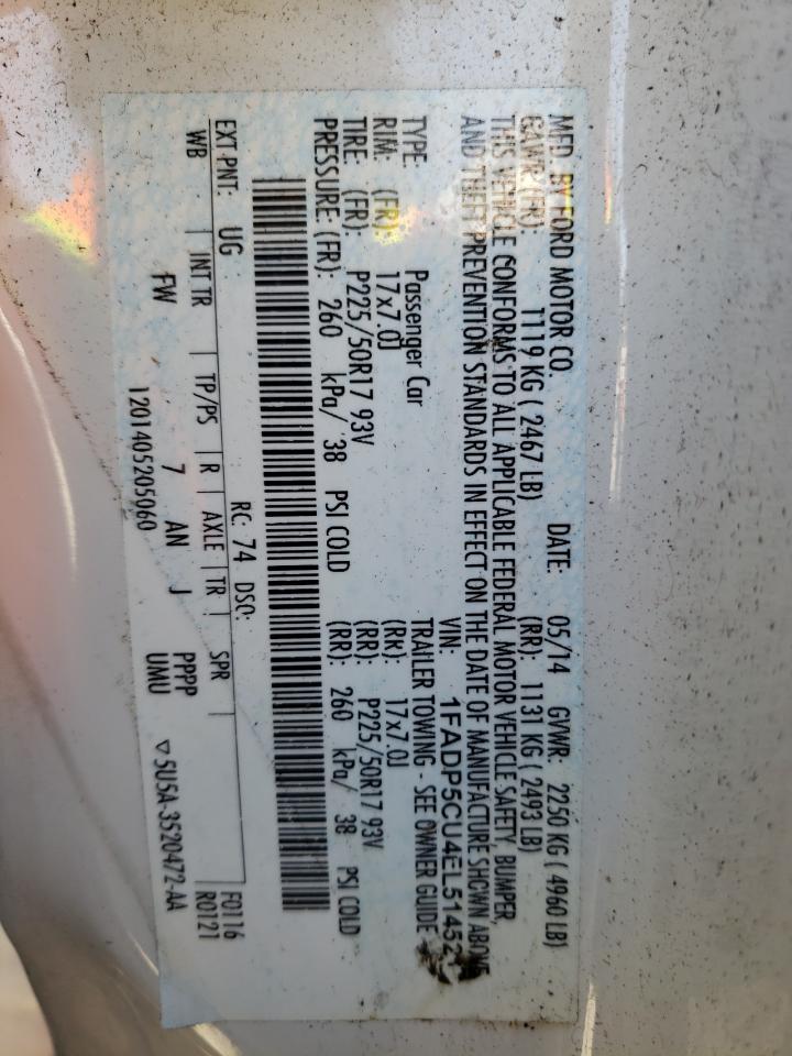 2014 Ford C-Max Premium VIN: 1FADP5CU4EL514521 Lot: 57151114