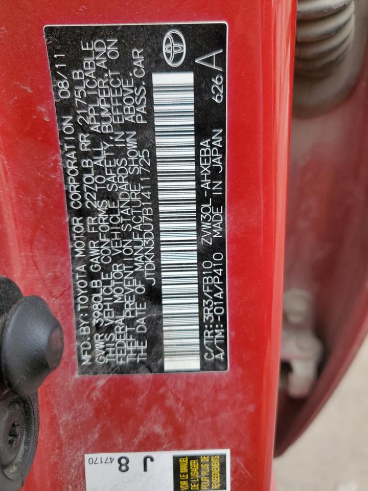 JTDKN3DU7B1411725 2011 Toyota Prius