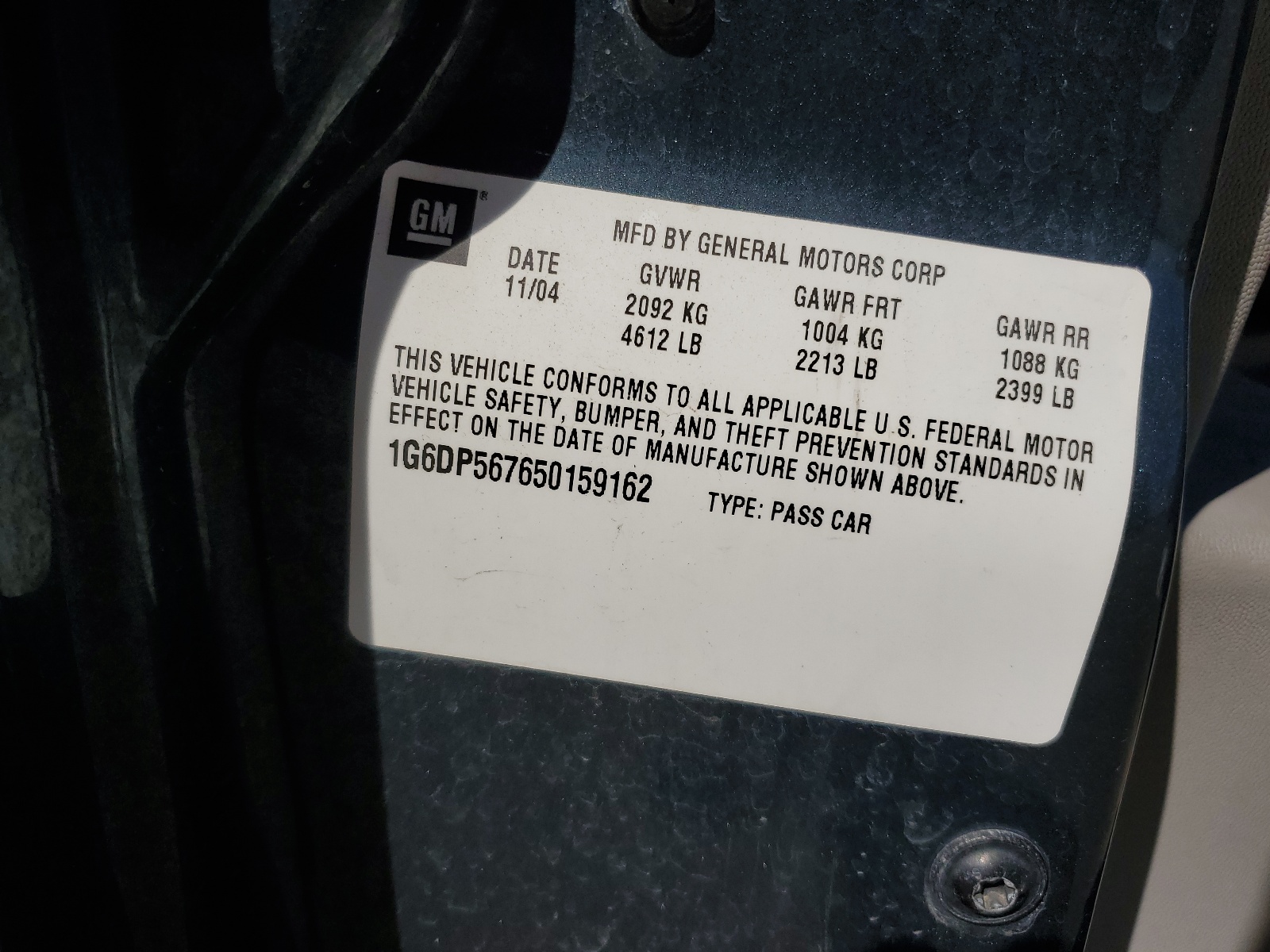 1G6DP567650159162 2005 Cadillac Cts Hi Feature V6