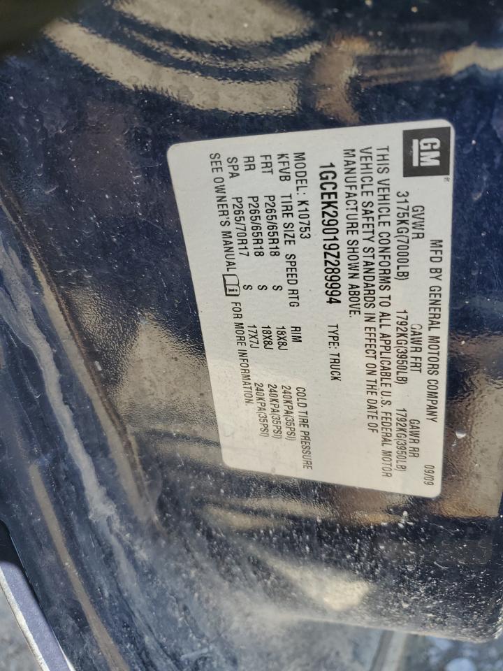 2009 Chevrolet Silverado K1500 Lt VIN: 1GCEK29019Z289994 Lot: 53636694