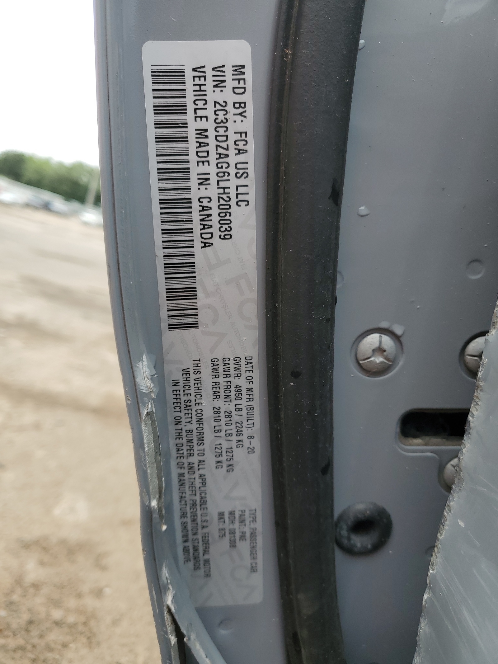 2C3CDZAG6LH206039 2020 Dodge Challenger Sxt