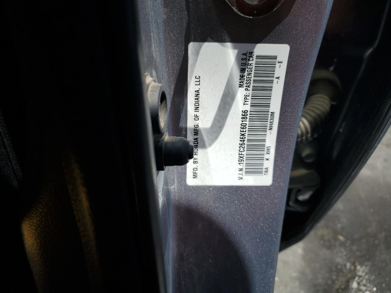 2019 Honda Civic Ex VIN: 19XFC2646KE601866 Lot: 53932204