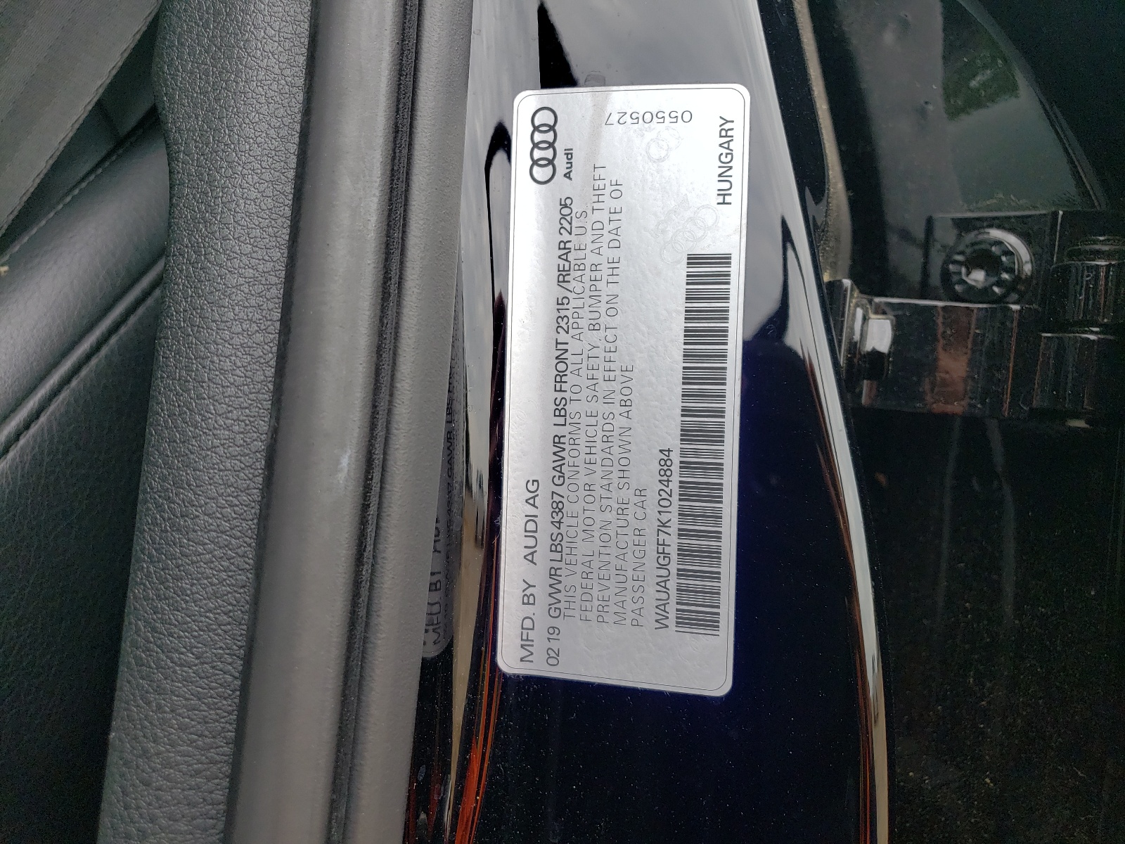 WAUAUGFF7K1024884 2019 Audi A3 Premium