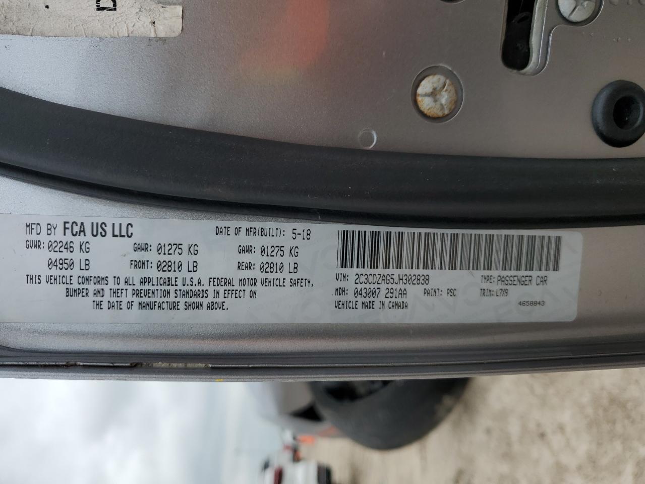 2018 Dodge Challenger Sxt VIN: 2C3CDZAG5JH302838 Lot: 54428864