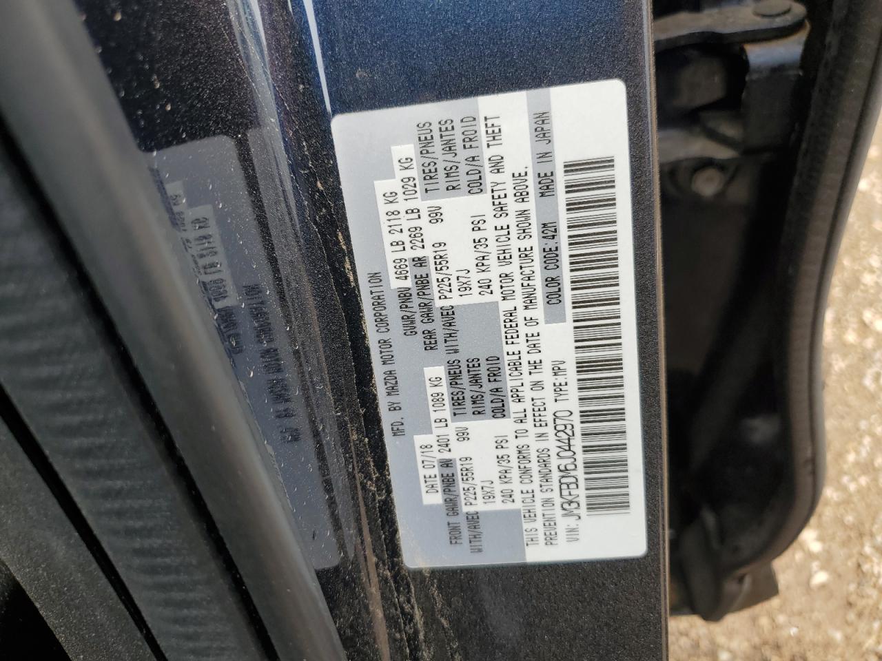 2018 Mazda Cx-5 Grand Touring VIN: JM3KFBDM6J0442970 Lot: 55017334