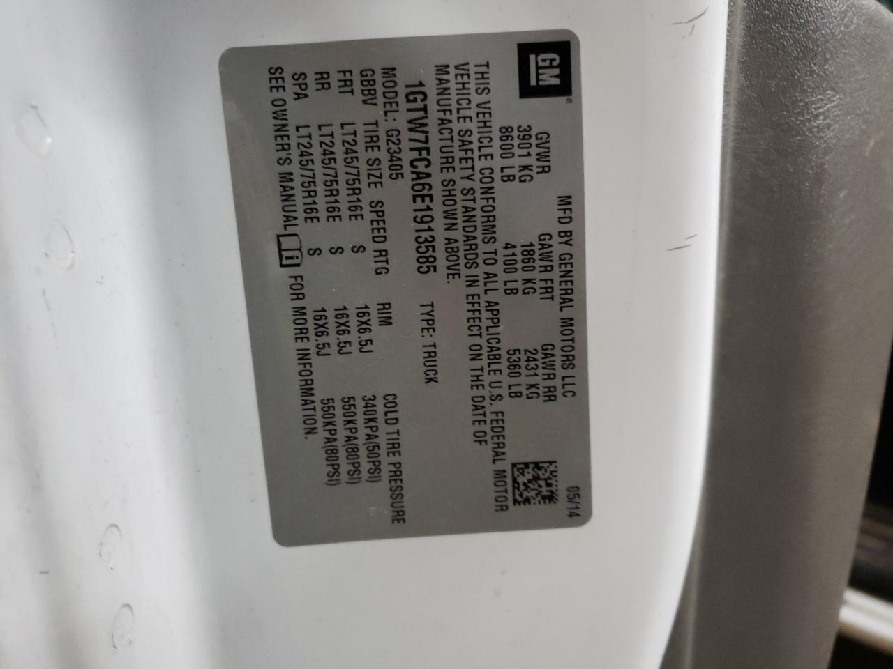 2014 GMC Savana G2500 VIN: 1GTW7FCA6E1913585 Lot: 55021884