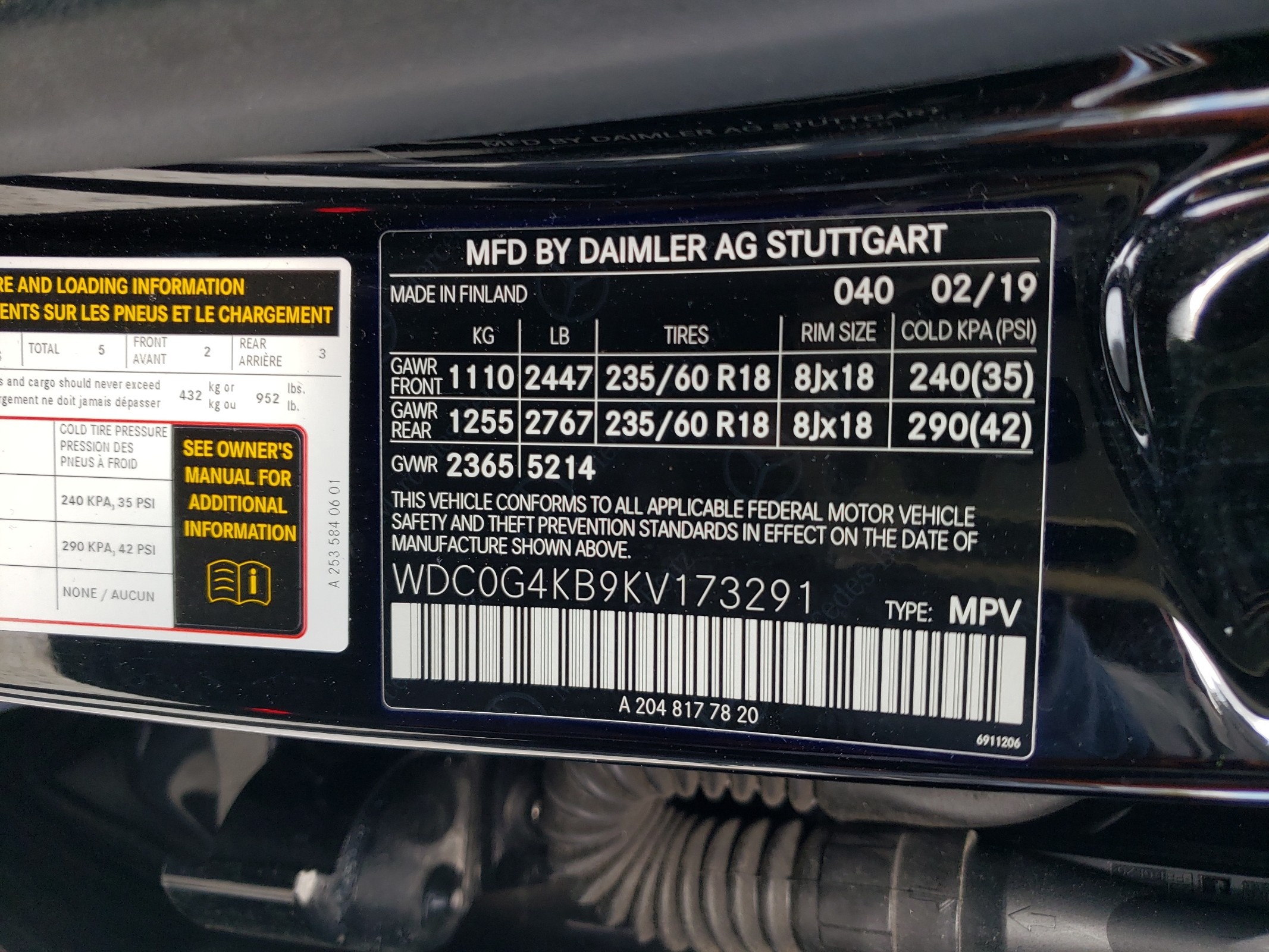 WDC0G4KB9KV173291 2019 Mercedes-Benz Glc 300 4Matic