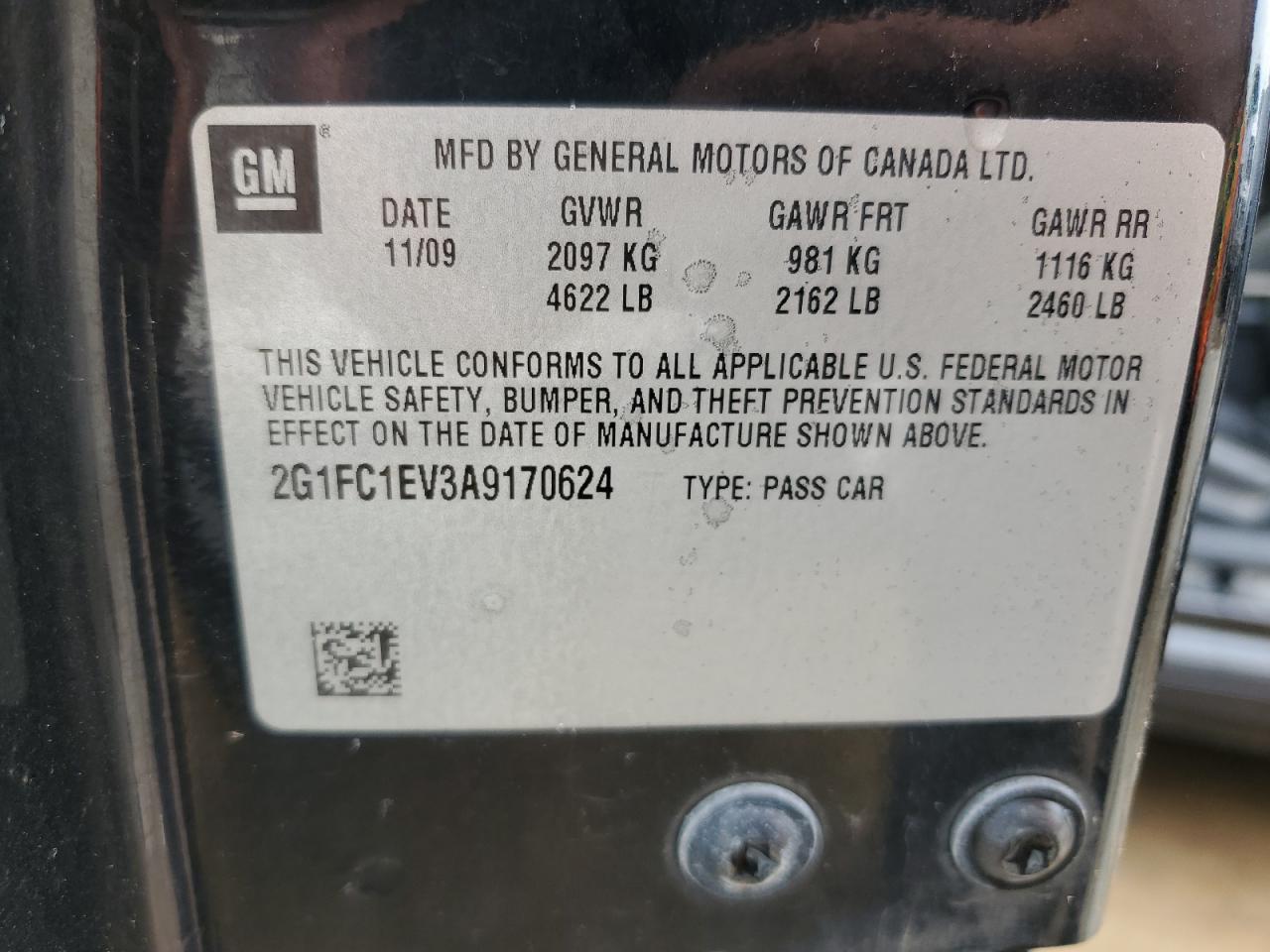 2G1FC1EV3A9170624 2010 Chevrolet Camaro Lt